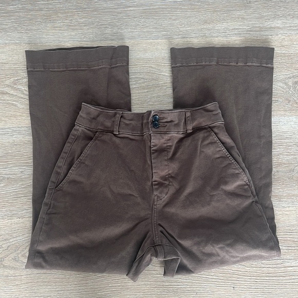 Everlane The Utility kick-out organic cotton high rise brown women’s size 8 - Picture 8 of 16